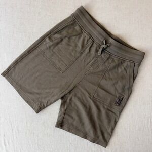 Psycho Bunny Boys Khaki Brown Pima Cotton Pique Shorts Size 10-12 Med